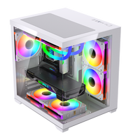 Boîtier PC de jeu LOVINGCOOL OEM avec ventilateurs RGB, boîtiers et tours d'ordinateur, boîtier ATX en verre trempé, cabinet de bureau pour PC