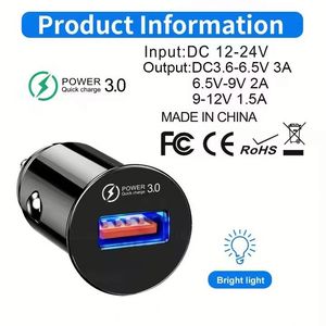 ที่ชาร์จโทรศัพท์มือถือในรถ18W ใน QC3.0, ที่ชาร์จในรถแบบ USB 3A ชาร์จได้เร็วสุดสำหรับโทรศัพท์16 15 14 13 - Product Image 3