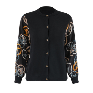Cardigan en tricot personnalisé pour <span class=keywords><strong>femme</strong></span> avec logo, motif, manches longues, patchwork, veste, pull en tricot pour <span class=keywords><strong>femme</strong></span> - Product Image 2