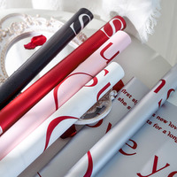 Papier d'emballage rond pour bouquets DIY en carton duplex PE enduit imperméable, motif Super Love You, vente en gros