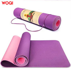 Esterilla de yoga plegable WOQI de 6 mm de grosor, color violeta, TPE antideslizante, rectangular, para fitness y moldeamiento corporal - Product Image 4