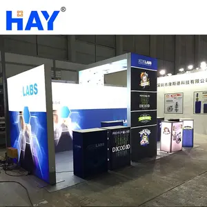 New Design High Quality Portable Aluminum Floortanding Double Sided Backlight Exhibition Booths 3X 6