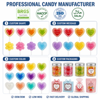 Bonbons durs en forme de cœur certifiés Halal BRC, imprimés « Je t'aime », en pot, pour la Saint-Valentin, cadeaux pour les fêtes