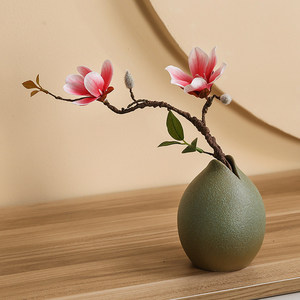 Vaso da scrivania per ufficio, per <span class=keywords><strong>fiori</strong></span> artificiali, idroponici, decorazione minimalista, per piante verdi da tavolo e casa, di alta gamma, a bocca stretta - Product Image 3
