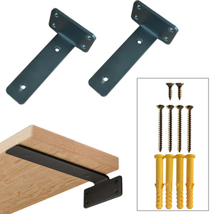 T-shaped Wall Mount <b>Shelf</b> Bracket 15cm 20cm 25cm <b>30cm</b> Heavy Duty Carbon Steel Support for Bookshelf Storage - Product Image 1