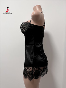 G1320-2026 Nuovo Prodotto Sexy Abito Mini Nero Senza Colletto Aderente in Pizzo con Struttura a Lisca di Pesce per Donne - Product Image 3