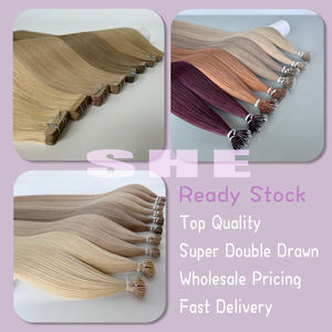 Extensiones de cabello Remy ruso súper dibujado doble Color Auburn, cabello humano crudo teñido con punta K plana, MOQ bajo, entrega rápida para salones - Product Image 3