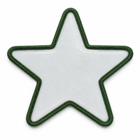 Écussons brodés personnalisés avec logo, étoile unie blanche, bordure vert foncé en sergé, badge thermocollant pour la décoration de vestes