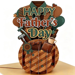 Tarjeta Pop-up Personalizada de Papel para el Día del Padre, Regalo para Papá, Esposo, Hijo, Cualquiera, 5" x 7", con Sobre y Etiqueta para Notas - Product Image 3