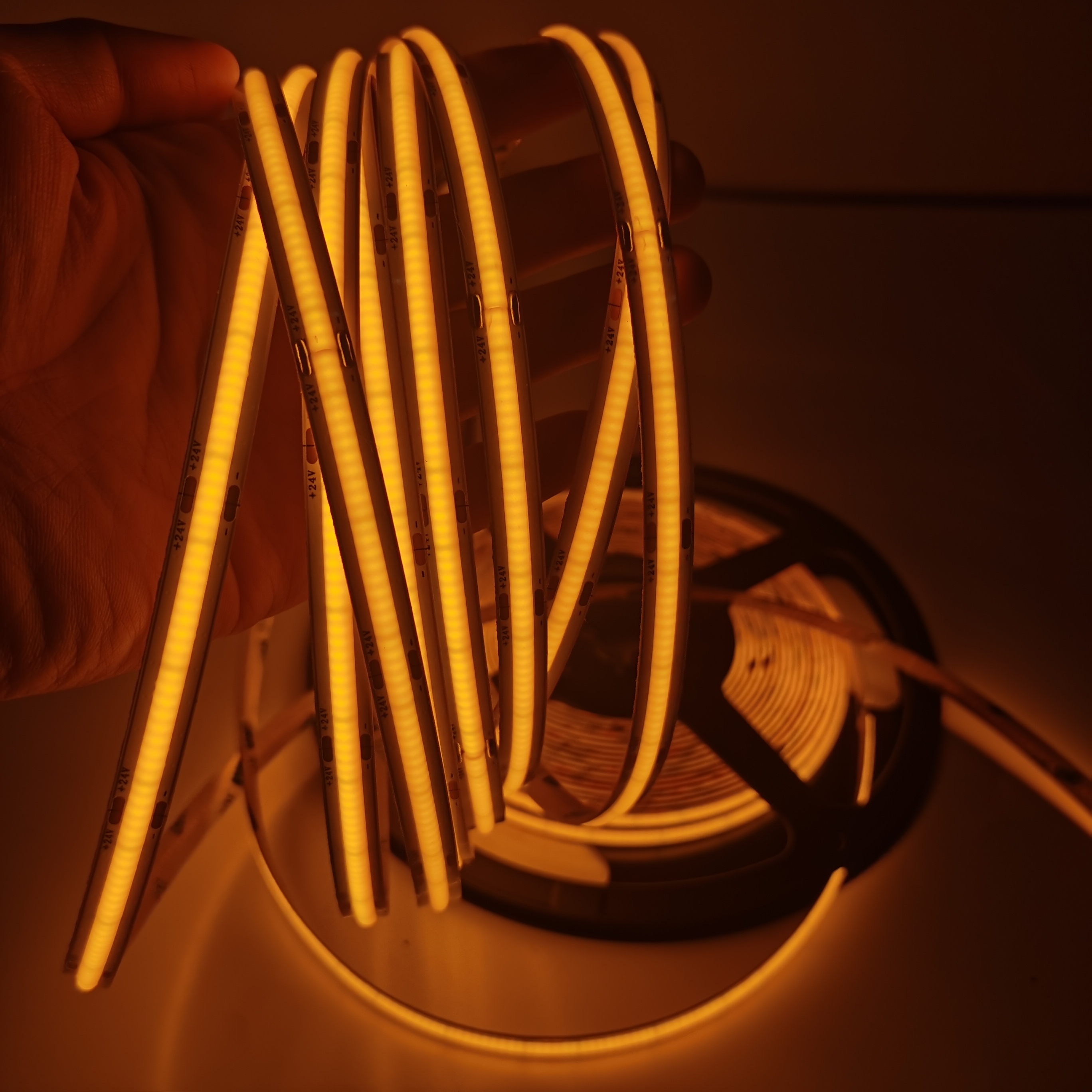 UL High Brightness 12v 24v COB LED Lighting Strip Decorative Landscape LED Light with No Dark Area 5mm 8mm 10mm Width Any Colors