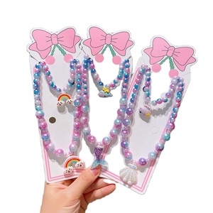 Collier et bracelet de princesse fantôme sirène, ensemble de perles pour fille, accessoires perlés faits à la main, nouvelle collection - Product Image 1
