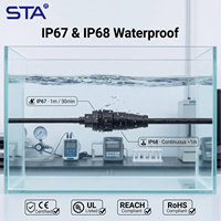Kartu SIM Mikro/Nano/Mini Tahan Air IP67 Pemegang Konektor Dual-Slot Soket Bundar Logam Perempuan ke Laki-laki Kabel Ekstensi FPC