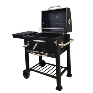 Fumoir d'extérieur pour 5-10 personnes multifonctionnel à 3 couches avec thermomètre et cheminée BBQ Grill/