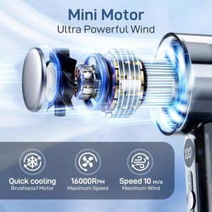 Portable LED Display Transparent Rechargeable Mini <b>Handheld</b> <b>Fan</b> High Speed Powerful USB Cooler 3000mAh Battery - Product Image 2