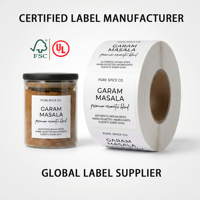 Étiquettes autocollantes en vinyle personnalisées avec logo imprimé pour l'emballage alimentaire, étiquettes pour bocaux et bouteilles, étiquettes adhésives en rouleau pour l'emballage