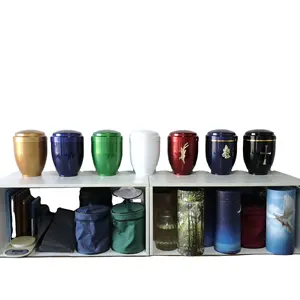 Ready To Ship Metal Funeral Cremation Urn For Human Ashes Funeral Urns Cheap Cremation Urns