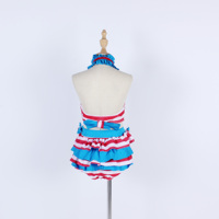 Justaucorps de danse à rayures rouges et blanches pour adulte et enfant, costume de danse avec joli nœud, tenue de scène pour performance de jazz