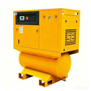 Compresseur d'air à vis stationnaire complet 20HP 15KW refroidi par air, avec groupe compresseur, moteur, réservoir d'air 500L, sécheur frigorifique de précision - Product Image 1