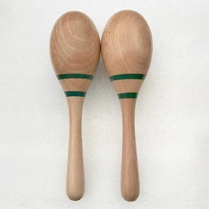 Maraca en bois naturel en gros, shaker à sable portatif, jouet de percussion pour l'enseignement musical en maternelle - Product Image 3