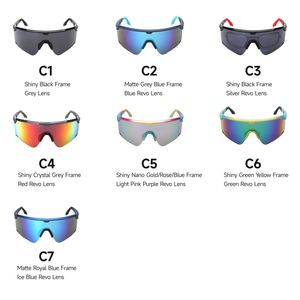 High Quality Stylish UV400 Mirrored Sports Sunglasses with Semi-Rimless Frame for Road Bike Cycling Running for Men - Product Image 5