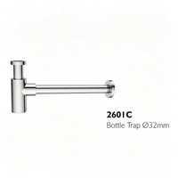 Siphon de lavabo en laiton poli de 32 mm de diamètre, tuyau de vidange anti-odeur pour lavabo de salle de bain, accessoires de plomberie