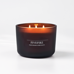 <span class=keywords><strong>Bougie</strong></span> parfumée en cire de soja de 8 oz avec logo personnalisé, pot en verre givré brun avec logo imprimé, bougies parfumées - Product Image 3