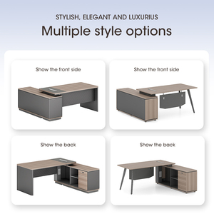 Duurzaam, milieuvriendelijk, modern houten <span class=keywords><strong>L</strong></span>-vormig directiebureau voor commercieel kantoor gebruik, met laden en archiefkast - Product Image 3