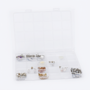 Boîte de rangement pour bijoux en plastique transparent à 24 compartiments avec couvercles amovibles pour l'organisation des pièces à la maison - Product Image 2