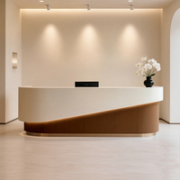 Comptoir de réception pour salon de beauté, comptoir de caisse de magasin de mode de luxe léger, comptoir de bar pour établissement de formation avec peinture cuite au four