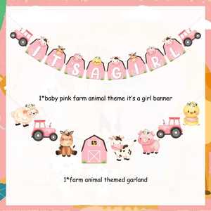 Decoraciones <span class=keywords><strong>de</strong></span> Baby Shower <span class=keywords><strong>de</strong></span> animales <span class=keywords><strong>de</strong></span> granja, pancarta <span class=keywords><strong>de</strong></span> niña para decoración <span class=keywords><strong>de</strong></span> fiesta <span class=keywords><strong>de</strong></span> corral, guirnalda temática <span class=keywords><strong>de</strong></span> Baby Shower, pancarta <span class=keywords><strong>de</strong></span> fiesta rosa - Product Image 6