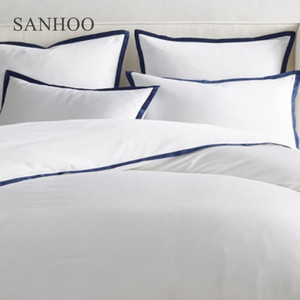 SANHOO <strong>Black</strong> Hemming Hotel <strong>Bedding</strong> 400tc <strong>White</strong> Bedsheets Luxury Egyptian Cotton King Bed Sheet for Hotel - Product Image 3
