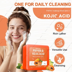 Curcuma limone Papaya acido Kojic <span class=keywords><strong>sapone</strong></span> speciale detergente delicato transfrontaliero per il viso non stimola a stringere tre saponi uno - Product Image 3