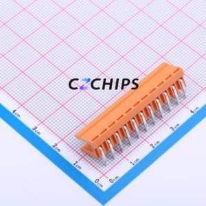 JL396R-39611O01 Plug-in Terminal Block Bent Lead Through Hole,P=3.96mm Board-to-Board / Socket - Open 1x11P 3.96mm Orange - Product Image 2