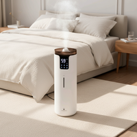 Humidificateur ultrasonique grande capacité 16L avec affichage numérique de l'humidité, commande tactile et télécommande, en plastique, pour la maison, le bureau et l'hôtel