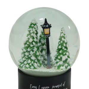 Vente en gros Boules à neige artisanales en résine Le Pin Globe d'eau en verre <span class=keywords><strong>Mot</strong></span> personnalisé Texte Bureau Décoration de la maison Cadeau - Product Image 3