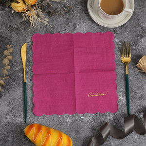 Customizable disposable birthday party <b>tissues</b> with gold foil lettering and checkered <b>patterns</b>, 25*25 series, irregularly - Product Image 4
