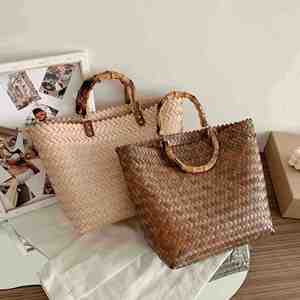 Bolso de mano de plástico estilo vintage imitación paja marina, cesta de playa para mujer, moda y viajes, novedad 2023, gran oferta - Product Image 1