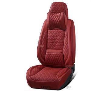 Housse de siège de voiture universelle quatre saisons en cuir pleine fleur durable, respirante, style sport avec fonction imperméable en PU - Product Image 1
