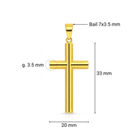 Colgante de Cruz Cristiana Hecho a Mano en Oro Amarillo de 14K, Delgado y Elegante para Uso Diario, Unisex, Sin Níquel, Joyería de Comunión, Colgantes Finos