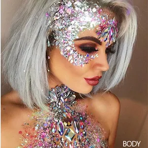 Handaiyan 9 colors glitter body gel hair forehead eyes face mouth laser sequins flash ultraviolet daily festival body paint