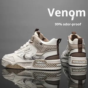 <span class=keywords><strong>Zapatillas</strong></span> Deportivas De Moda <span class=keywords><strong>Para</strong></span> <span class=keywords><strong>Hombre</strong></span> Con Suela Gruesa, De Caña Alta, Cómodas, Cara De Cuero Blanco, Zapatos Casuales Deportivos - Product Image 2