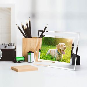 Wholesale Creative Handmade Modern Simplicity A4 <b>A5</b> 4x6 5x7 6x8 Crystal Glass Photo <b>Frame</b> with Certificate - Product Image 4