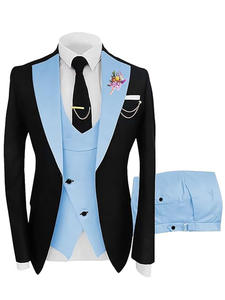 Trajes de Hombre Clásicos Italianos de Alta Calidad al por Mayor, Traje de Boda de <span class=keywords><strong>3</strong></span> Piezas, Corte Entallado, Cierre de un Botón - Product Image 5