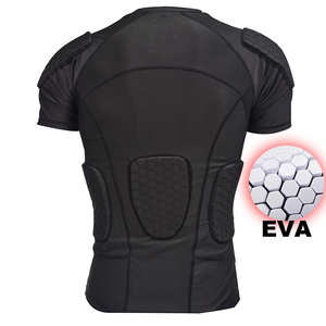 Camisa protectora de EVA a prueba de choques, <span class=keywords><strong>camiseta</strong></span> de manga corta para baloncesto, fútbol, almohadilla de hombro de compresión, <span class=keywords><strong>camiseta</strong></span> con Rib, almohadillas para el pecho - Product Image 1
