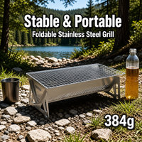 Barbecue au charbon de bois pliable et portable en fer, léger, détachable, pour le camping, la randonnée, l'extérieur et la maison, 3 tailles