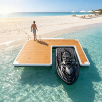 Plateforme flottante gonflable géante en PVC, île flottante pour bronzer, pêcher et organiser des fêtes sur le lac