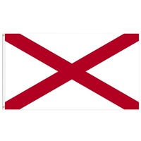 Drapeau de l'État de l'Alabama (États-Unis) 3x5 pieds, drapeau d'extérieur de l'Alabama, croix de Saint-André rouge, polyester, bannière décorative pour jardin