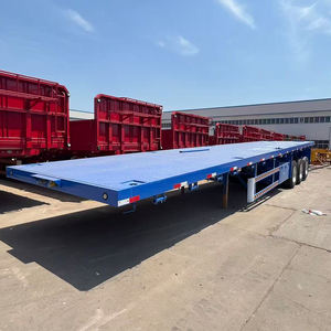 40Ft Gooseneck Flatbed truk Trailer kontainer pengiriman laut 24 kaki tempat tidur datar Semi Trailer - Product Image 3