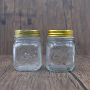 Prezzo di fabbrica 150ml Logo goffrato Mini barattolo di vetro con banda stagnata coperchio a vite per inceppamento <span class=keywords><strong>acqua</strong></span> <span class=keywords><strong>frizzante</strong></span> conservazione degli alimenti - Product Image 4