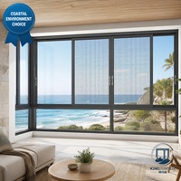 Ventanas Corredizas de Aluminio con Doble Acristalamiento AS2047, Resistentes a Huracanes, Modernas, Horizontales, con Pantalla Magnética, Ideales para Apartamentos y Villas, Aislamiento Térmico